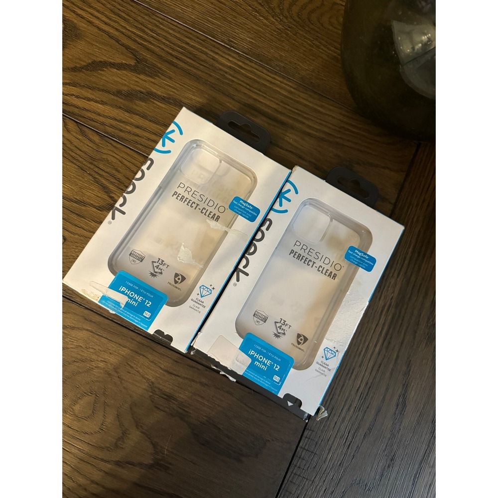Speck Presidio Perfect-Clear iPhone 12 Mini Case 2 Pack Clear MagSafe 13ft Drop
